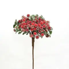 13" Red Icy Berry Cluster Pick with Perfect for Holiday Arrangements