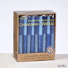 Rite Lite Two-Tone Honeycomb Beeswax Hanukkah Candles - 4" - Blue - 45ct
