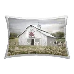 Rustic Barn Meadow Decorative Printed Throw Pillow Design by Amber Sterling, 14 x 7 x 20