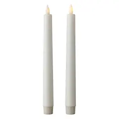 Christmas Sutton Fluted Motion Flameless Taper Candle White