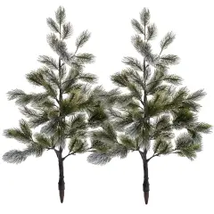 38&rdquo; Flocked Christmas Artificial Trees Snowed Faux Pine Cones UV-Resistant Indoor Outdoor DIY Xmas Home Decoration, 2pcs