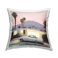 Poolside Classic Car Decorative Printed Throw Pillow Design by Noah Bay, 18 x 7 x 18