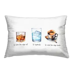 Funny Whiskey & Coffee Outdoor Printed Pillow Design by Lux + Me Designs, 14 x 7 x 20