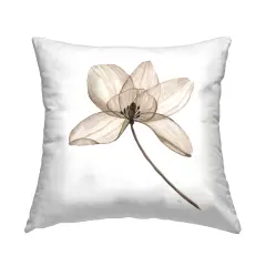 Beige Opaque Blossom Decorative Printed Throw Pillow Design by Nan, 18 x 7 x 18