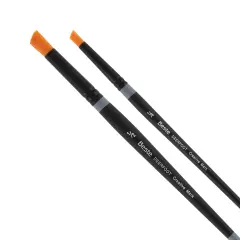 Creative Mark Beste Golden Taklon Deerfoot Stippler Set of 2 Artist Paint Brush, Professional Watercolor Brushes, For Acrylic Painting, Short Handle, Sharp Edges, Hand-Tied & Shaped