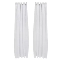 1 Pair White Knitted Floral Lace Curtains Living Room Curtains Drape 108" x 100"