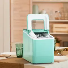 Compact and Portable Countertop Ice Maker Machine with Scoop Green