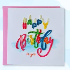 Quilling Cards 3D birthday Cards, handmade paper quilled card, handcrafted cards with Happy Birthday letter