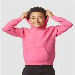 Gildan&reg; Softstyle Youth Midweight Long Sleeve Hooded Sweatshirt Pink Lemonade