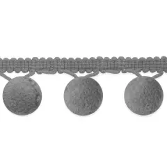 5 yards ofBonita Pom PomFringe Trim | 5 yard cut Light Gray