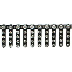 5 yards of Glass Rhinestone Fringe Trim | 5 yard cut Black