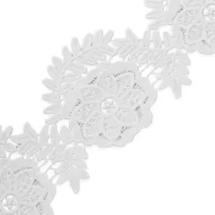 5 Yards of Simona Embroidered Designer Venice Lace Trim | 5 yard cut
