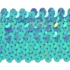 5 yards of 5 Row 1 3/4" Metallic Stretch Sequin Trim | 5 yard cut Blue