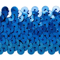 5 yards of 4 Row 1 1/2" Metallic Stretch Sequin Trim | 5 yard cut Royal Blue