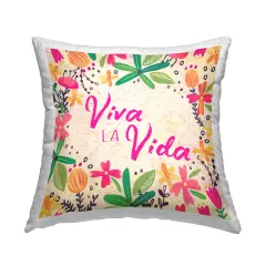 Stupell Industries Viva la Vida Flores Tropicales Outdoor Printed Pillow