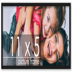 11x5 Solid Wood Picture Frame with UV-Resistant Acrylic & Acid-Free Backing, Available in 6 Finishes: Matte Black, Matte White, Metallic Bronze, Silver, Natural Wood Grain & Mahogany