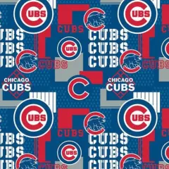 Licensed MLB Chicago Cubs Patchwork Cotton 14544B Fabric by the Yard