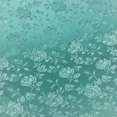 1 Yard Aqua Reversible Jacquard Satin Fabric for Drapes Clothing Tablecloth Crafts 58/60 Inches Width
