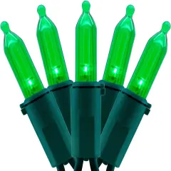 200 Count Green LED Christmas Lights, 66 Feet