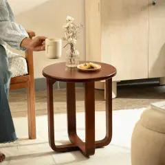 Hancrafted Wooden End Table-Side Table - 15.75 X 15.75 X 18.11"