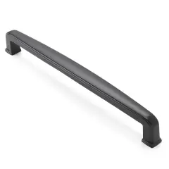 Cauldham Solid Kitchen Cabinet Handles (7-1/2" Hole Centers) - Drawer/Door Hardware - Style T765 - Matte Black