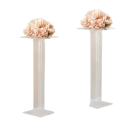 46" Clear Acrylic Flower Display Stand Square Top and Base Party Decorations