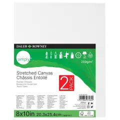 Daler-Rowney Simply Stretched Canvas 2/Pkg-8"X10"