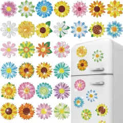 30 Pcs Refrigerator Diamond Art Magnets Easy Diamond Art Kits Fridge Stickers for Adults DIY Home Decors