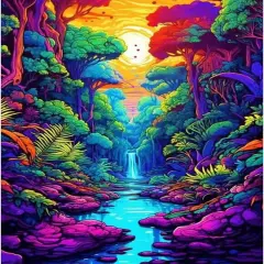 Diamond Painting Kits for Adults, Abstract Scenery Round Gem Art for Gift Wall Decor (12x16Inch)