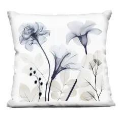 Stupell Industries Serene Florals on White Decorative Printed Pillow design by Albert Koetsier, 18 x 7 x 18