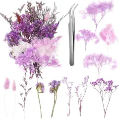 Real Dried Flowers, Natural Dry Flowers Mixed Natural Pressed Flowers Flores Secas Dried Florals for Crafts,Resin,Candle Making