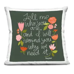 Stupell Industries Inspiring Quote with Florals Decorative Printed Pillow design by Mandy Ford Art + Illustration, 18 x 7 x 18