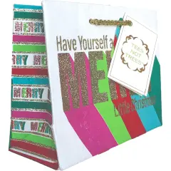 Pack/6: Merry Little Christmas Gift Bag - 7-1/2 x 3 x 6"