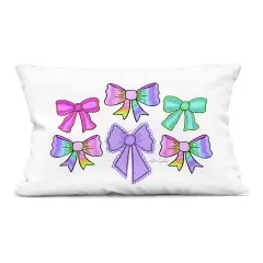 Stupell Industries Vivid Feminine Ribbons & Bows Decorative Printed Pillow design by Katie Conley, 14 x 7 x 20