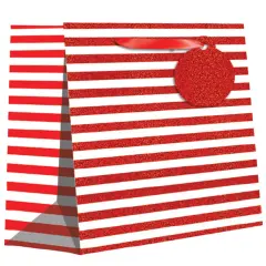 Pack/6: Red White Stripe Gift Bag