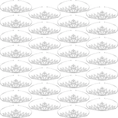 30 Pcs Tiaras Bulk for Girls Princess Crown Rhinestone Tiaras Bendable Adjustable Headband