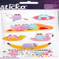 Sticko Sloths In Floaties Dimensional Stickers