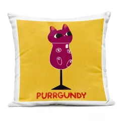 Stupell Industries Purrgundy Cat Wine Outdoor Printed Pillow design by Carrie Cantwell, 18 x 7 x 18