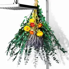 Dried Eucalyptus Stems and Dried Lavender Bundle Mixed Chrysanthemums for Shower Hanging Plant,Shower Eucalyptus Hanging with Real Eucalyptus Leaves,Eucalyptus for Shower,Eucalyptus Decor
