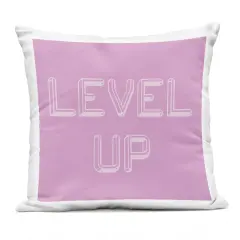 Stupell Industries Level Up Purple & White Outdoor Printed Pillow design by Yass Naffas Designs, 18 x 7 x 18