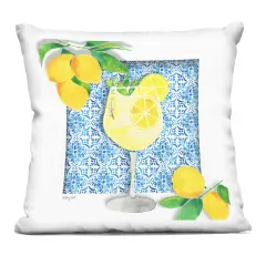 Stupell Industries Mediterranean Limoncello Drink Decorative Printed Pillow design by Hillary Holt, 18 x 7 x 18