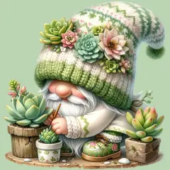 Gnome Succulents Diamond Art Kits for Adults