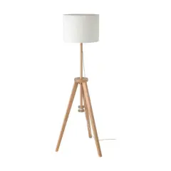 Adjustable Floor Lamp with Textile Shade Ash/white