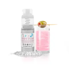 Brew Glitter &ndash; Baby Pink Gender Reveal Color Changing Edible Drink Glitter (4g, Mini Spray Pump) for Clear Cocktails and Beverages