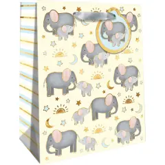 Pack/6: Baby Elephants Gift Bag - 8 x 4 x 10"