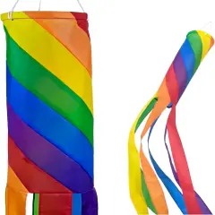 Spiral Rainbow 60 Inch Windsock by Madrona Brands | Durable Outdoor Hanging Decoration | Yard, Porch, Deck, Patio