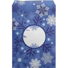 Pack/6: Elegant Snowflake Theme Mailing Envelope - 6 x 1/2 x 9-1/2"