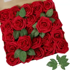 100pcs Artificial Flowers Dark Red Rose Bouquets