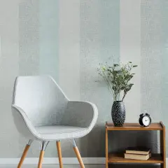 Meadow Stripe Blue and Neutral Wallpaper