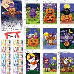 10 Set Pre Printed Canvas Pre Drawn Canvas Painting(Spider Color)